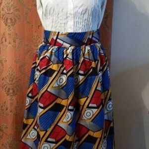 African Print Midi Skirt